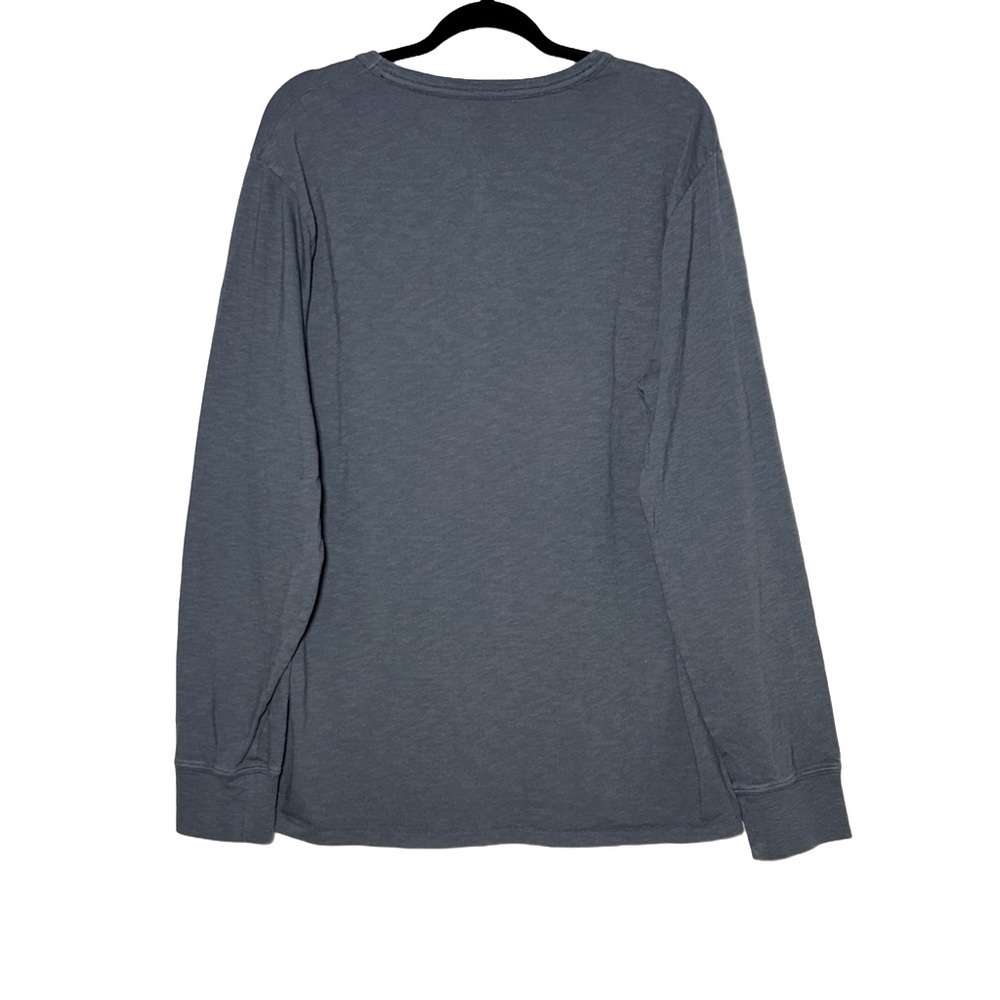 NEW J. Crew Garment-Dyed Slub Cotton Long-Sleeve Dark Gray T-Shirt w/ Pocket, XL - Picture 3 of 11